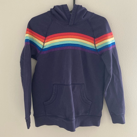 [Hanna Andersson] Rainbow Stripe Hoodie 150 / 12 - Picture 2 of 6